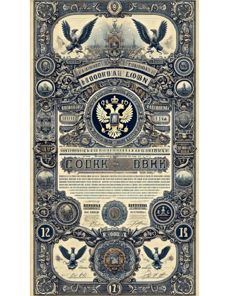 1894 - GOUVERNEMENT IMPERIAL DE RUSSIE - EMPRUNT RUSSE 4% 481,25 GOLD, SIXIEME EMISSION, 1894 (5 OBBLIGAZIONI)