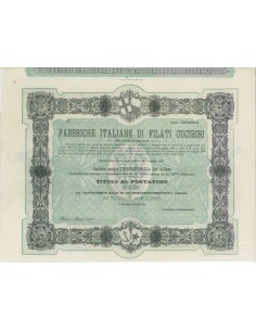 FABBRICHE ITALIANE DI FILATI CUCIRINI - 25 AZIONI MILANO 1890