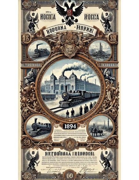 1894 - GOUVERNEMENT IMPERIAL DE RUSSIE - EMPRUNT RUSSE 4% 125 RUBLI OR, SIXIEME EMISSION, 1894 (1 OBBLIGAZIONE)