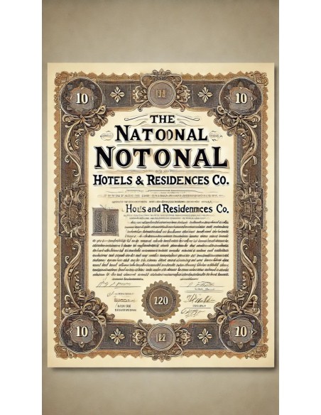 1905 - THE NATIONAL HOTELS AND RESIDENCES - AZIONI DI FONDAZIONE