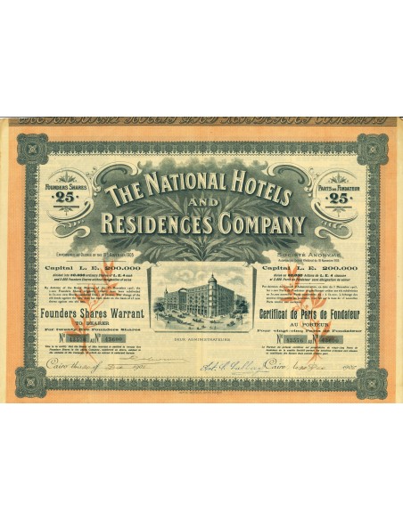 1906 - THE NATIONAL HOTEL AND RESIDENCE COMPANY - CAIRO