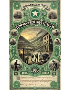 COMPANIA MINERA LAS DOS ESTRELLAS - 1 AZIONE 1906 2