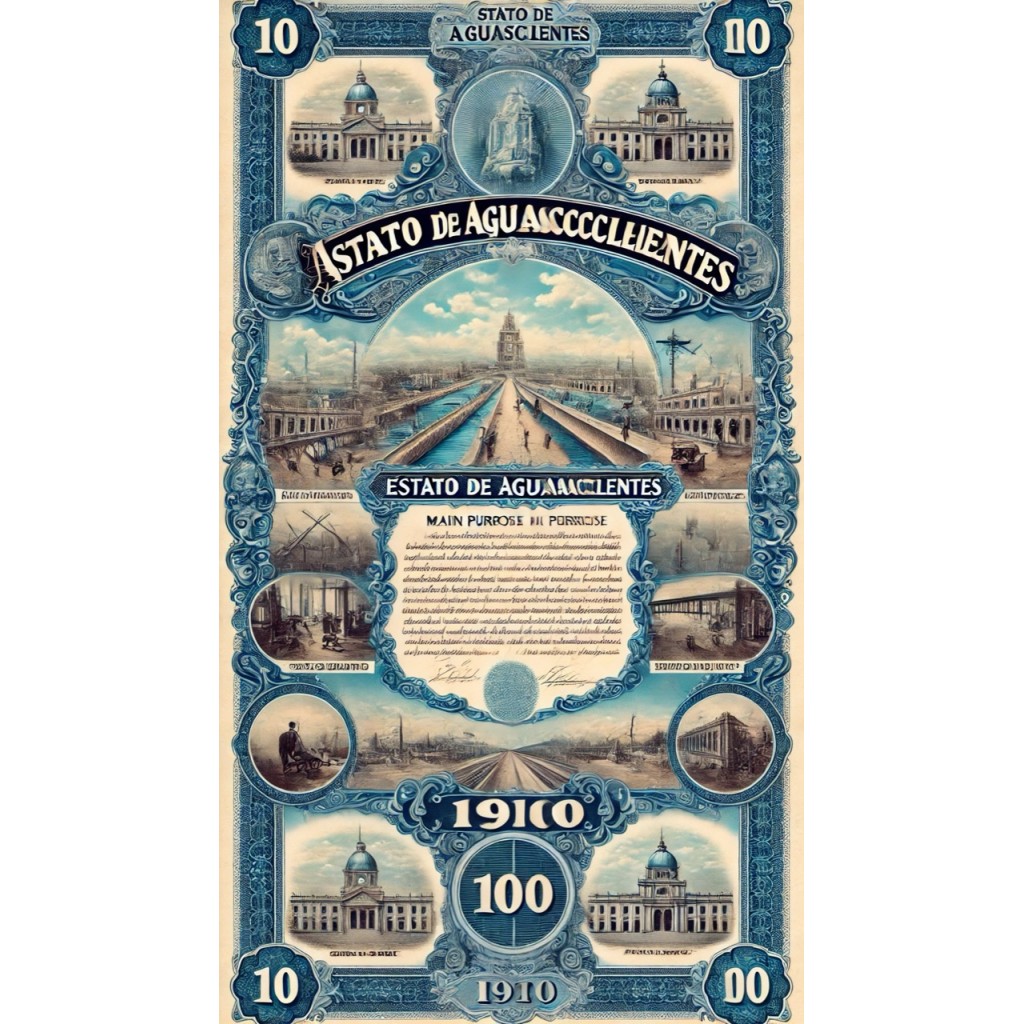 1910 - STATO DI AGUASCALIENTES - 100 DOLLARI