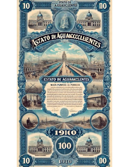 1910 - STATO DI AGUASCALIENTES - 100 DOLLARI