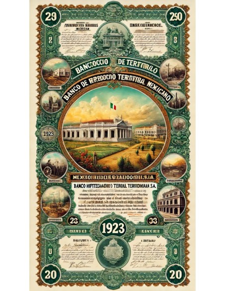 1923 - BANCO HIPOTECARIO DE CREDITO TERRITORIAL MEXICANO 1 AZIONE