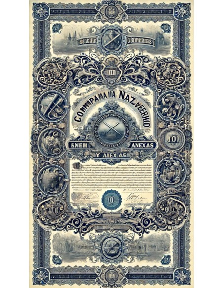 1910 - NAZARENO Y ANEXAS COMPANIA MINERA BONO FUNDADOR AL PORTADOR $1