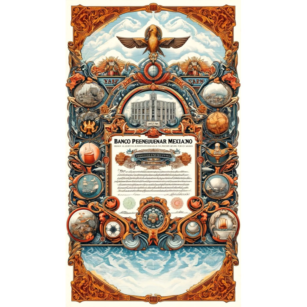 1908 - BANCO PENINSULAR MEXICANO "TWIN LADIES"...