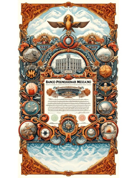 1908 - BANCO PENINSULAR MEXICANO "TWIN LADIES" 100 P.