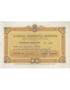 ALLEANZA COOP. MODENESE - UNA QUOTA MODENA 1968