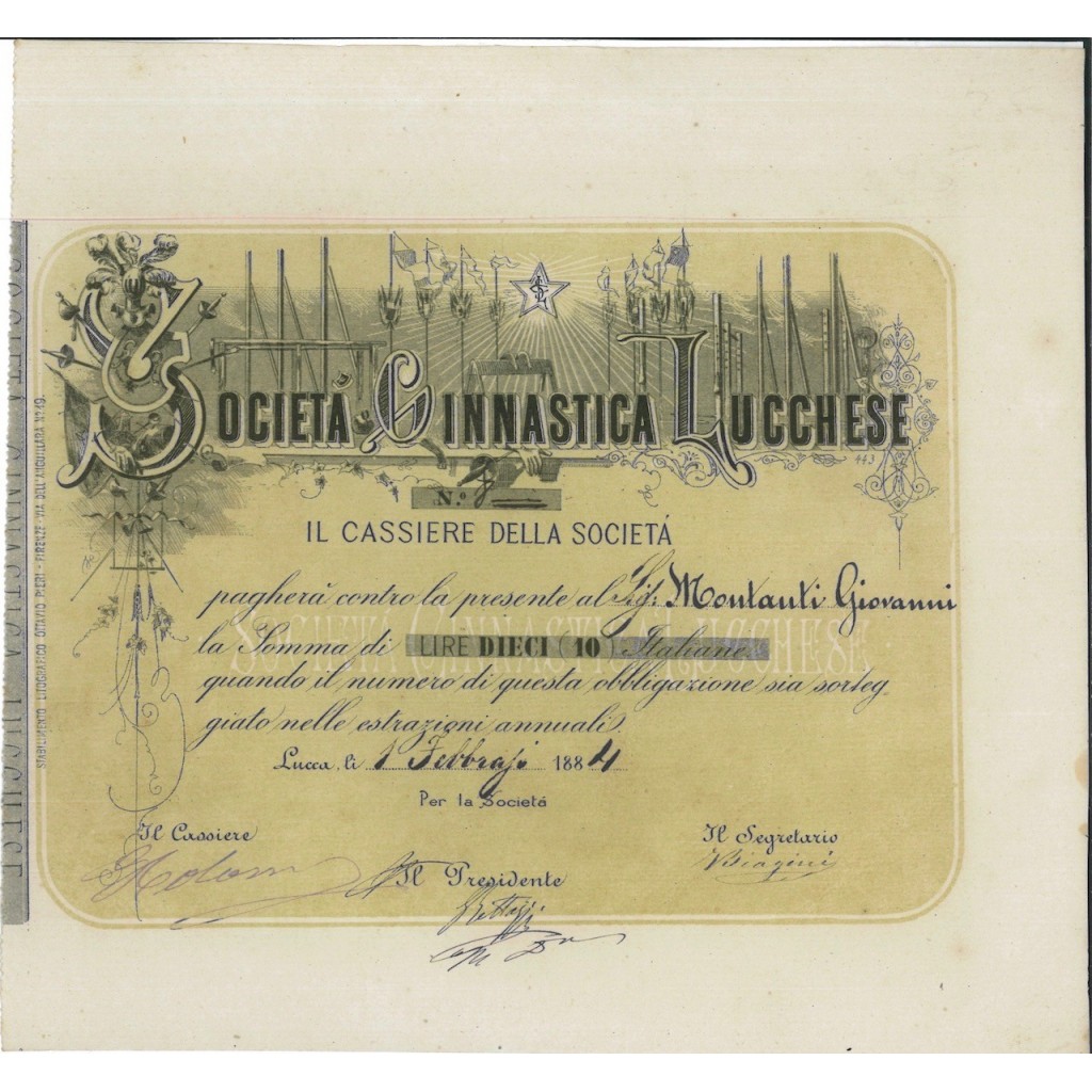 SOCIETA' GINNASTICA LUCCHESE - 1 OBBLIG. LUCCA 1884
