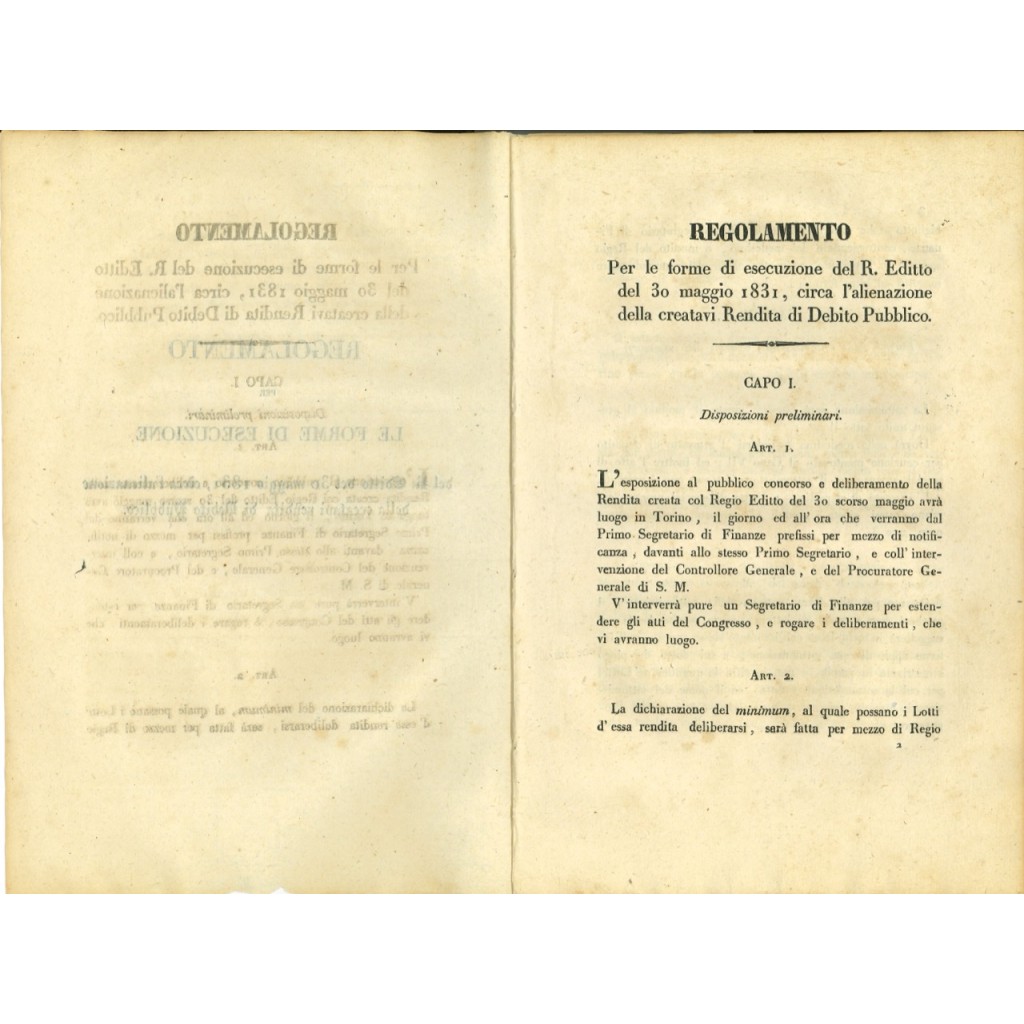 1831 - REGOLAMENTO ALIENAZIONE RENDITA DEBITO...
