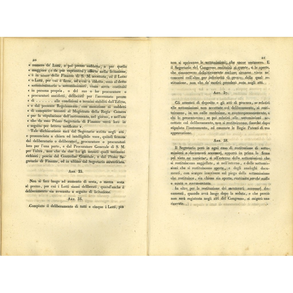1831 - REGOLAMENTO ALIENAZIONE RENDITA DEBITO...