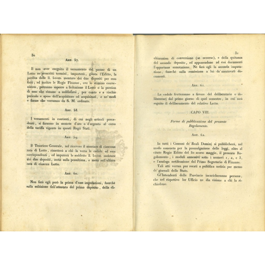 1831 - REGOLAMENTO ALIENAZIONE RENDITA DEBITO...