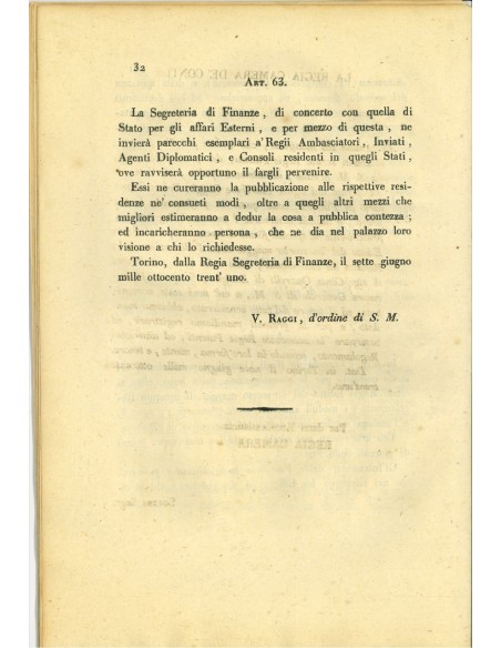 1831 - REGOLAMENTO ALIENAZIONE RENDITA DEBITO PUBBLICO