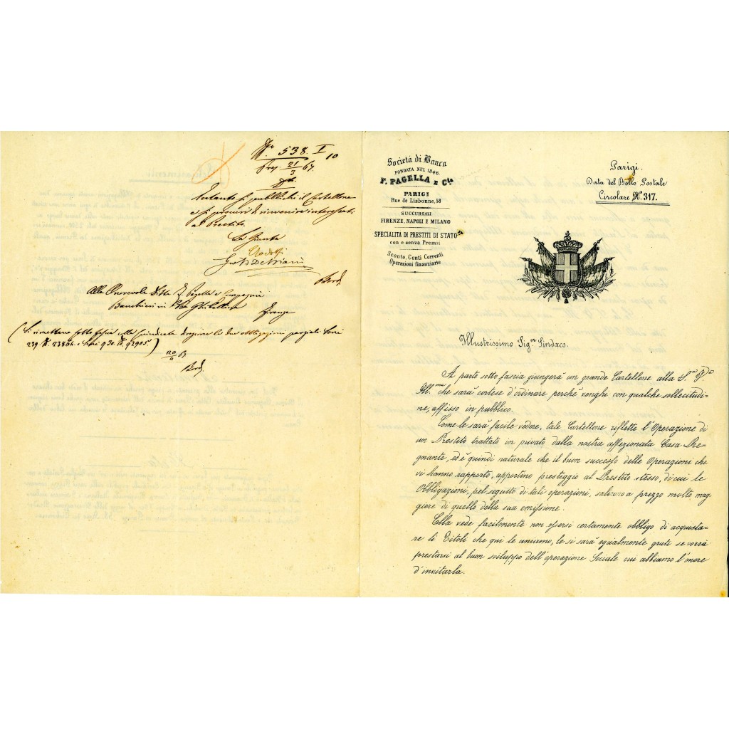 1867 - CIRCOLARE PRESTITO DEBITO PUBBLICO