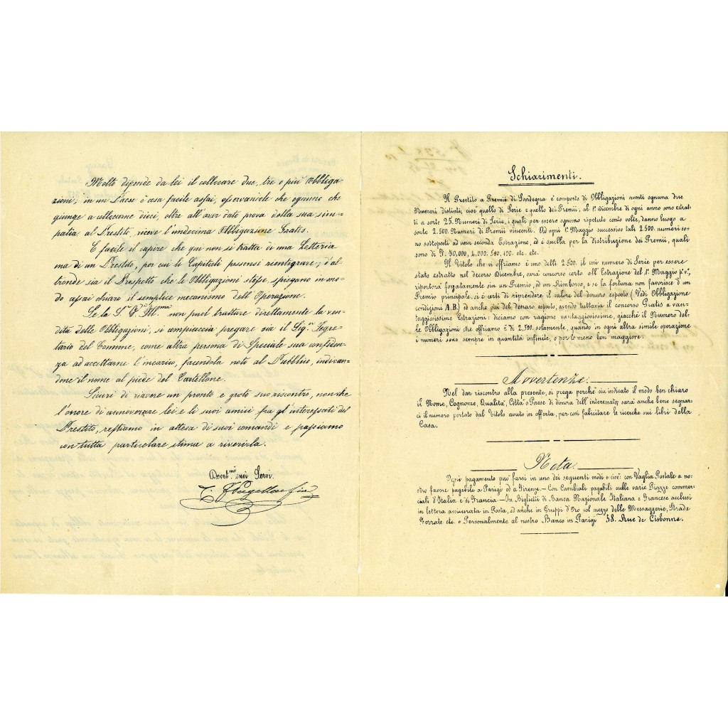 1867 - CIRCOLARE PRESTITO DEBITO PUBBLICO