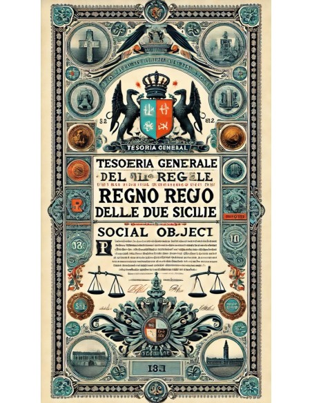1821 - TESORERIA GEN. REGNO  DUE SICILIE IMPRESTITO NAZIONALE 3 MILIONI DI DUCATI DECR. 17/02/1821