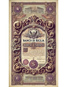 1922  - BANCO DI SICILIA - FEDE DI CREDITO 1000 LIRE -... 2