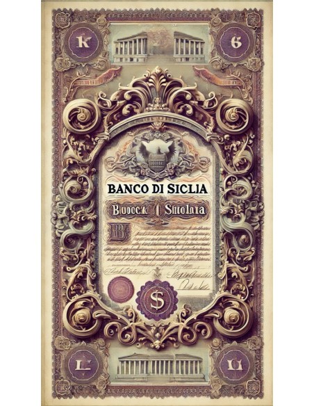 1884 - BANCO DI SICILIA - FEDE DI CREDITO 1041,12 LIRE - TRAPANI