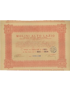 MOLINI ALTO LAZIO - 10 AZIONI - ROMA 1928