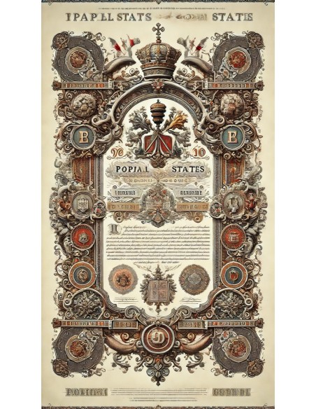 1880 - STATO PONTIFICIO - OBBLIGAZIONI 5%  93 baiocchi annui