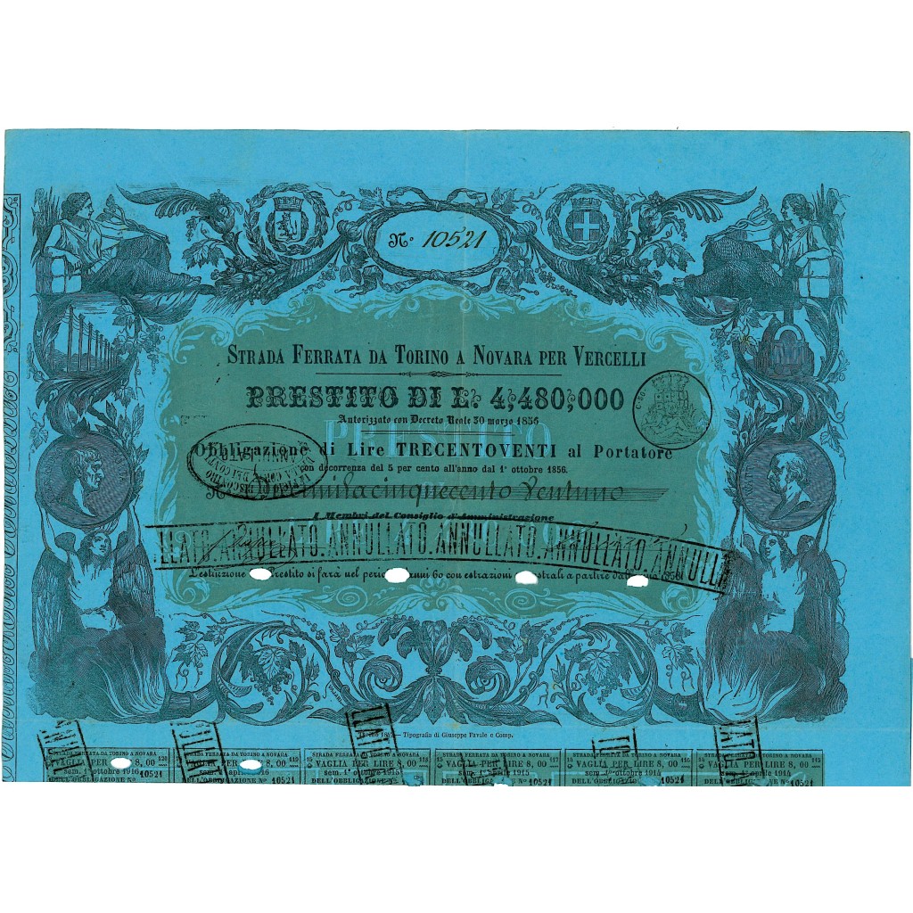 1856 - STRADA FERRATA DA TORINO A NOVARA PER...