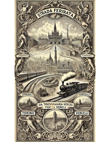 1856 - STRADA FERRATA DA TORINO A NOVARA PER VERCELLI 1 OBBLIG.