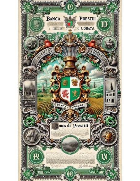 1882 - BANCA DI PRESTITI DI CORATO - 1 AZIONE NOMINATIVA - LIRE 50 STEMMA SABAUDO (colore rosa)