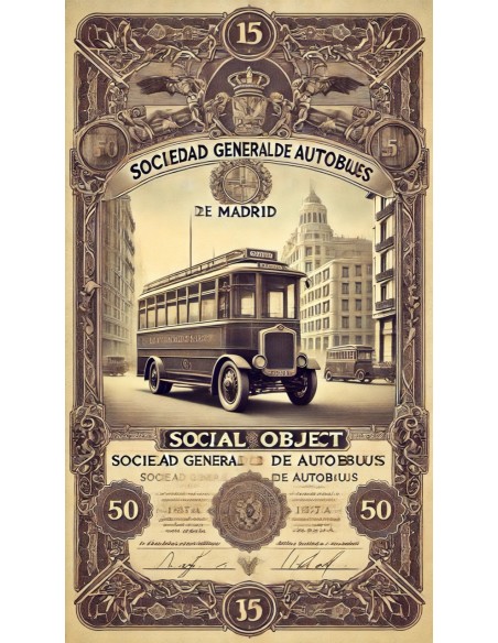 1922  - SOCIEDAD GENERAL DE AUTOBUSES DE MADRID - 1 AZIONE