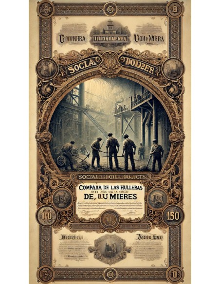 1904 - COMPANIA DE LAS HULLERAS DE UJO-MIERES - 5 AZIONI