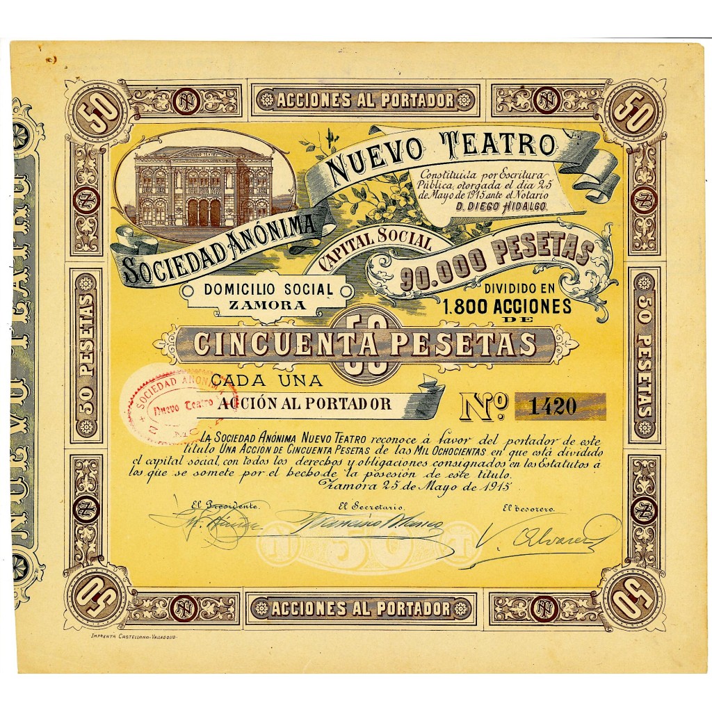1915 - NUEVO TEATRO ZAMORA SOC. AN.