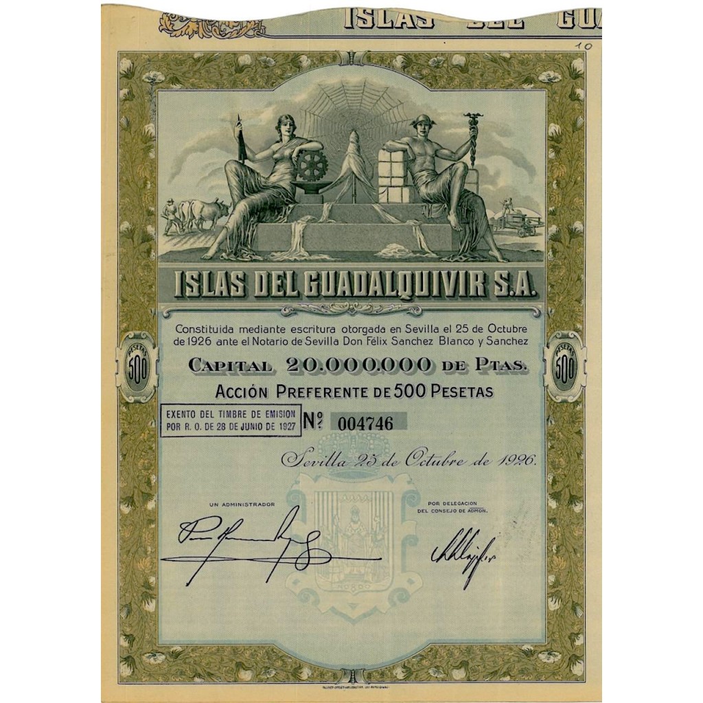 1926 - ISLAS DEL GUADALQUIVIR S.A. - 1 AZIONE 6