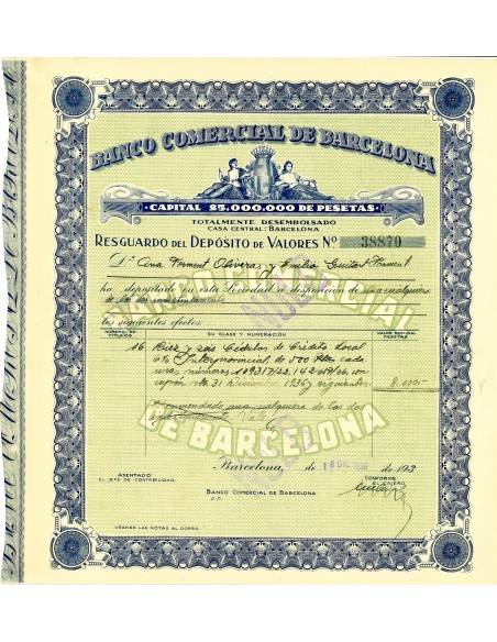 1936 - BANCO COMERCIAL DE BARCELONA