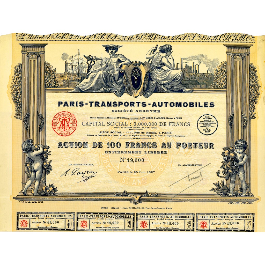1927 - PARIS - TRANSPORTS AUTOMOBILES