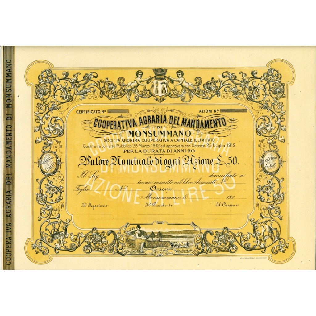 1912 - COOPERATIVA AGRARIA DEL MANDAMENTO DI...
