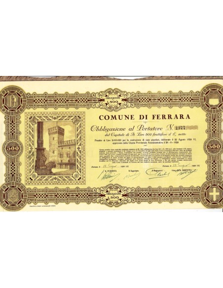 1929 - COMUNE DI FERRARA 3%