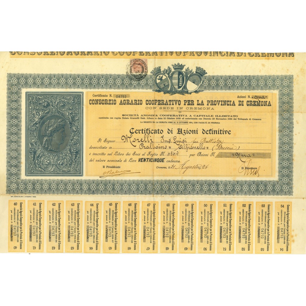 1926 - CONSORZIO AGRARIO COOP. PER LA PROVINCIA...