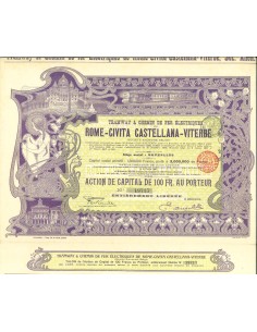 1904 - TRAMWAY & CHEMIN DE FER ELECTRIQUES ROME... 1 AZIONE