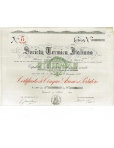 SOCIETA' CERAMICA ITALIANA - 5 AZIONI GENOVA 1908
