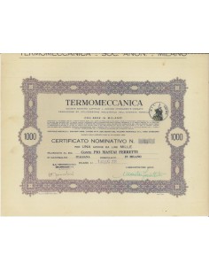 TERMOMECCANICA SOC. ANON. - UNA AZIONE MILANO 1943