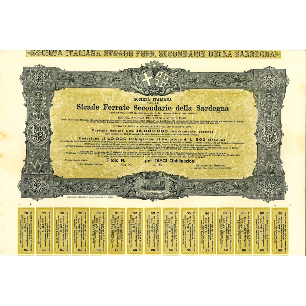 1893 - ITALIANA PER LE STRADE SECONDARIE DELLA...