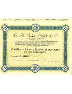 1936 - JOHN WALTZ & C. SOC. ANON. CAPPELLIFICIO - ADORNO...