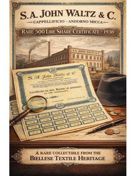 1936 - JOHN WALTZ & C. SOC. ANON. CAPPELLIFICIO - ADORNO MICCA (VERCELLI)