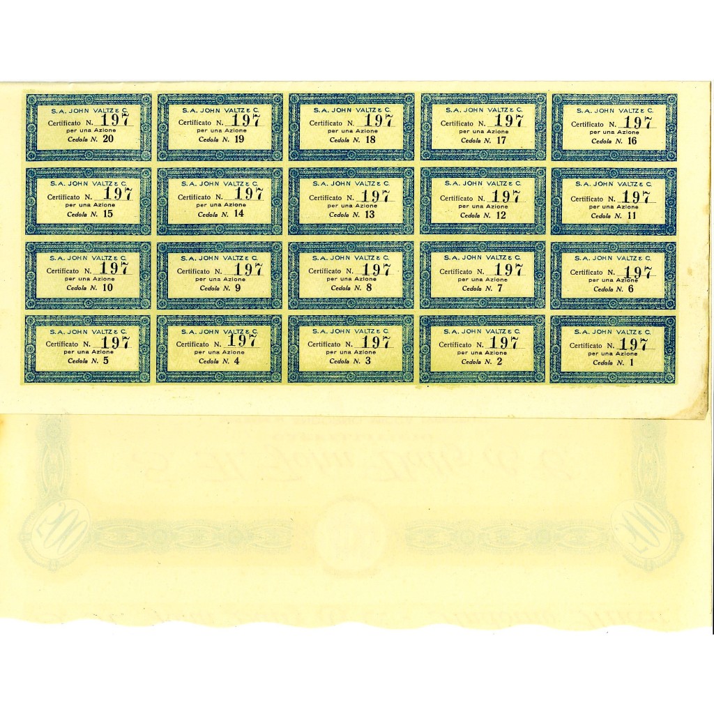 1936 - JOHN WALTZ & C. SOC. ANON. CAPPELLIFICIO...