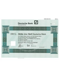 1995 - DEUTSCHE BANK AG – Certificato Azionario da 5...