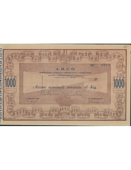 A.R.C.O. ASSISTENZA ROMANA COOP. OPERATORI 1 AZIONE ROMA 1948