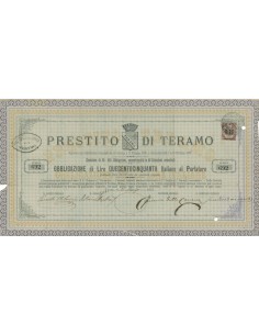 PRESTITO DI TERAMO 1 OBBLIGAZIONE 1875