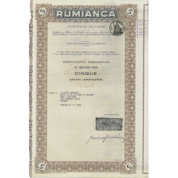 RUMIANCA - 5 AZIONI TORINO 1969