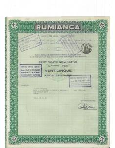 RUMIANCA - 25 AZIONi ORDINARIE TORINO 1963