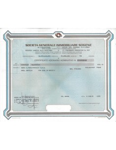 SOC. GEN. IMMOBILIARE SOGENE - 40 AZIONI ROMA 1989